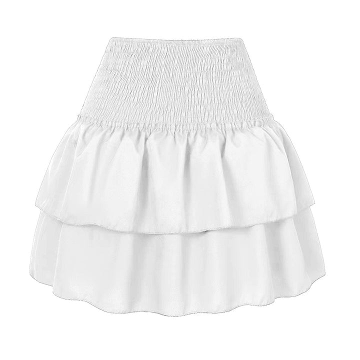 Falda corta de verano con volantes, cintura alta, moda femenina, ropa fresca.
