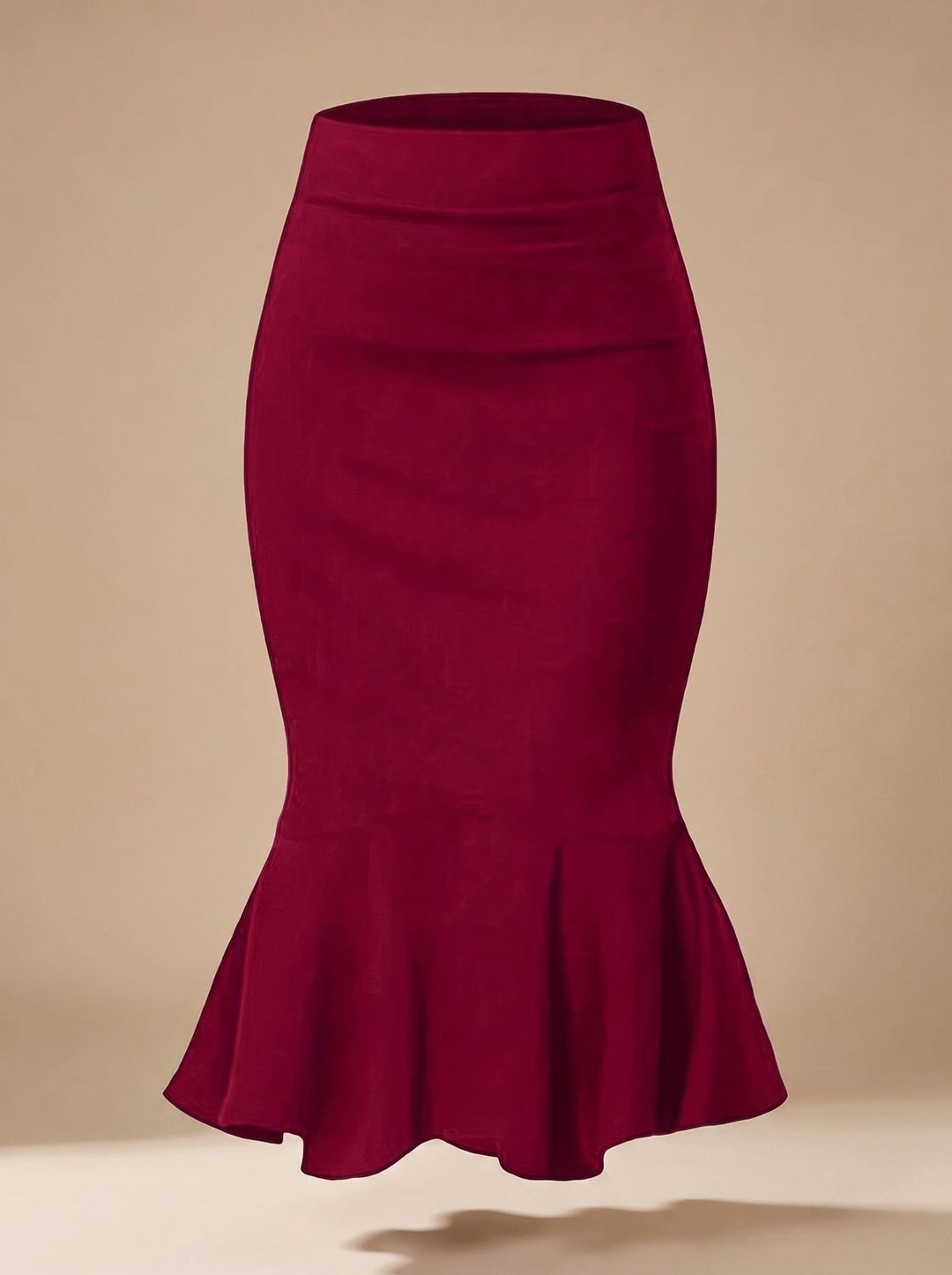Falda midi fishtail negra para mujer, falda tubo con vuelo, estilo oficina y fiesta.