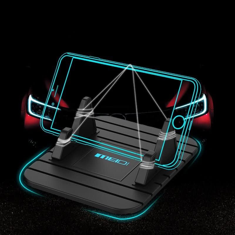 Soporte práctico y antideslizante para smartphone en salpicadero de coche, facilita navegación y es un accesorio esencial.