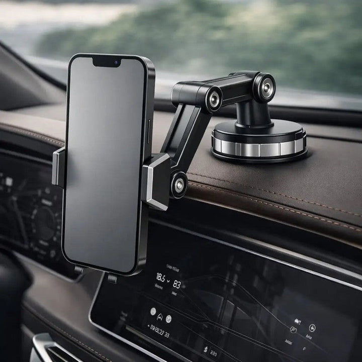 Soporte universal de ventosa para teléfono en coche, compatible con todos los móviles, ajustable y seguro.