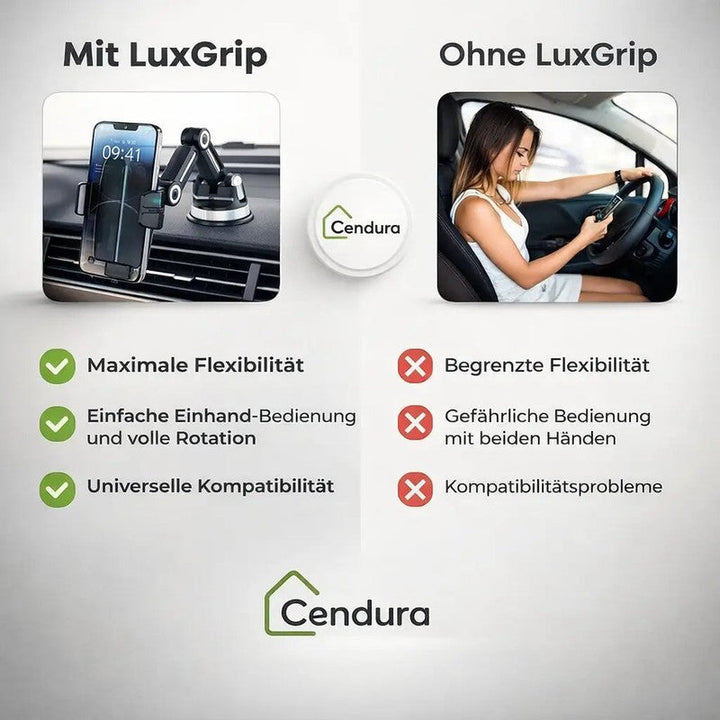 Soporte de ventosa ajustable para teléfono móvil, permite llamadas manos libres y navegación cómoda en coche.