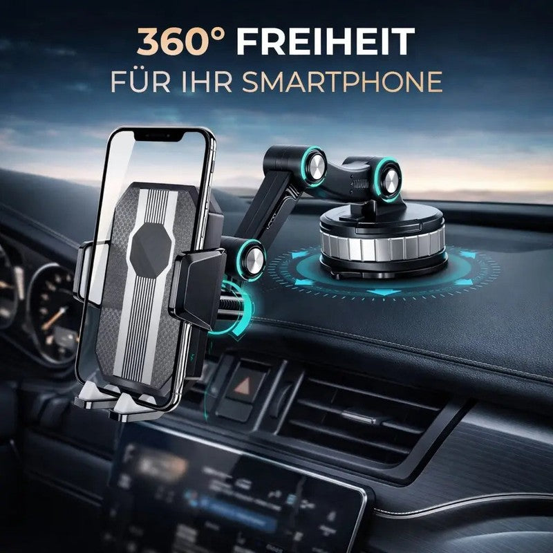 Soporte de coche para teléfono móvil con ventosa, ajustable y universal, esencial para viajes y navegación.