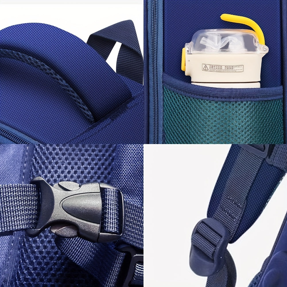 Mochila escolar rosa impermeable y espaciosa. Duradera para niños activos.