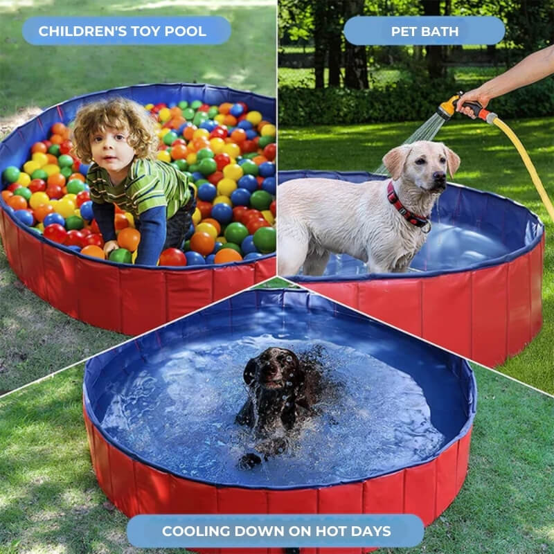 Piscina portátil para perros de todos los tamaños, ideal para que tu mascota se refresque y juegue en el patio o jardín.