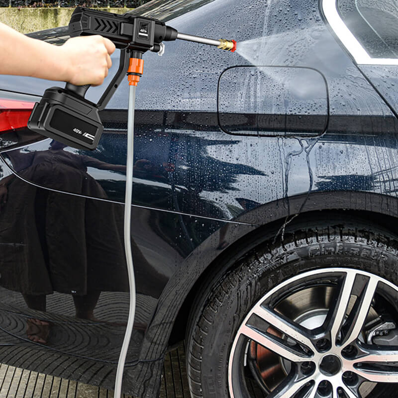 Limpiador a presión inalámbrico para coche, con batería recargable, portátil y potente.