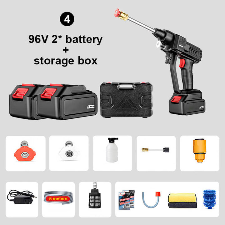 Lavadora a presión para exterior, inalámbrica con batería recargable, portátil y potente.