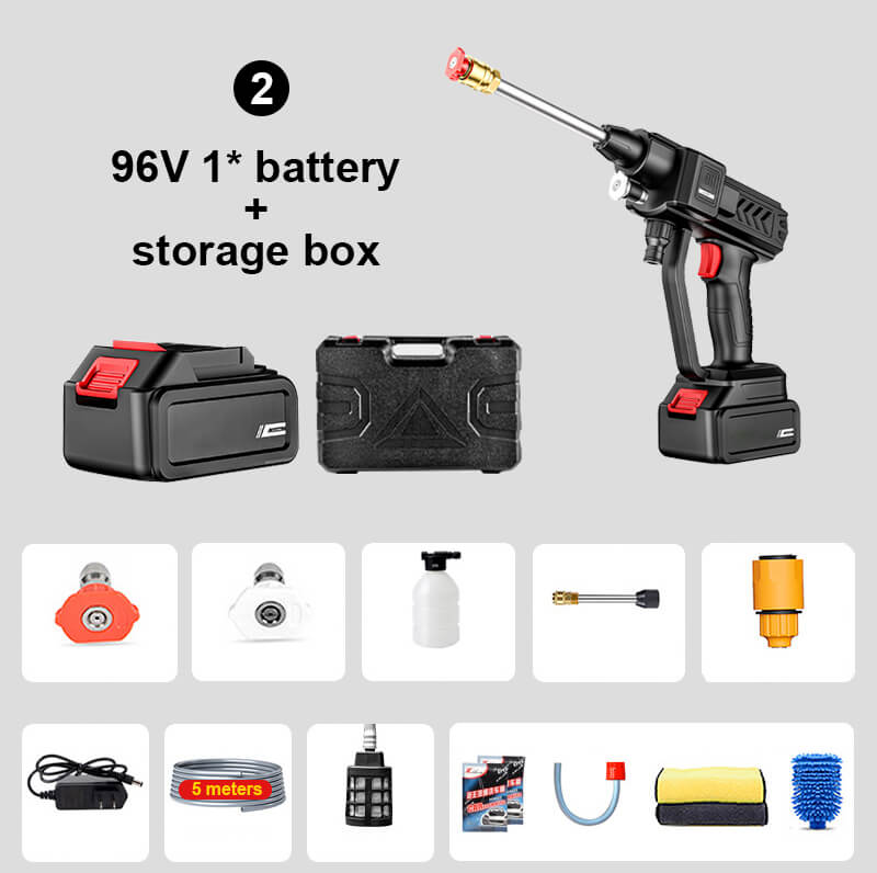 Lavadora inalámbrica con batería recargable, portátil de alta presión para limpieza profunda.