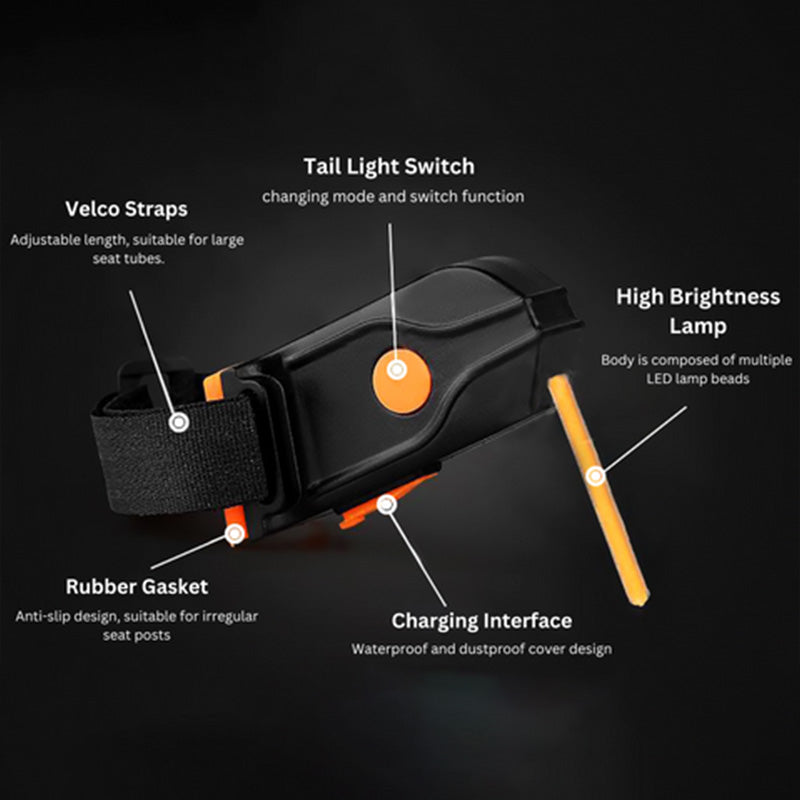 Luz LED de alta visibilidad para la parte trasera de tu bicicleta. Esencial para el ciclismo nocturno.