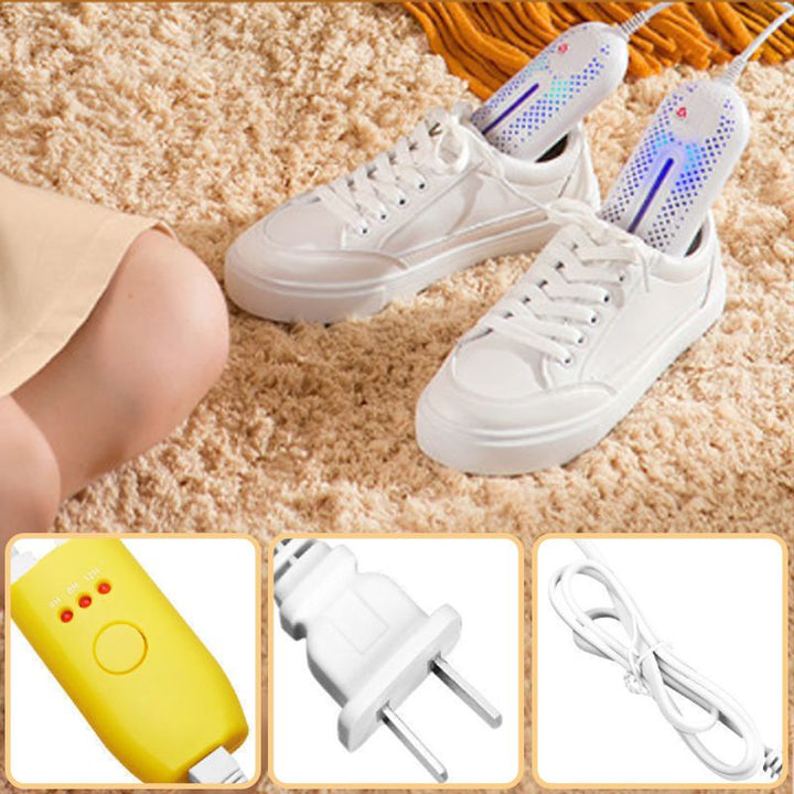 Cuidado del calzado: secador antibacteriano con luz UV de 25W para desinfectar, secar y eliminar olores.