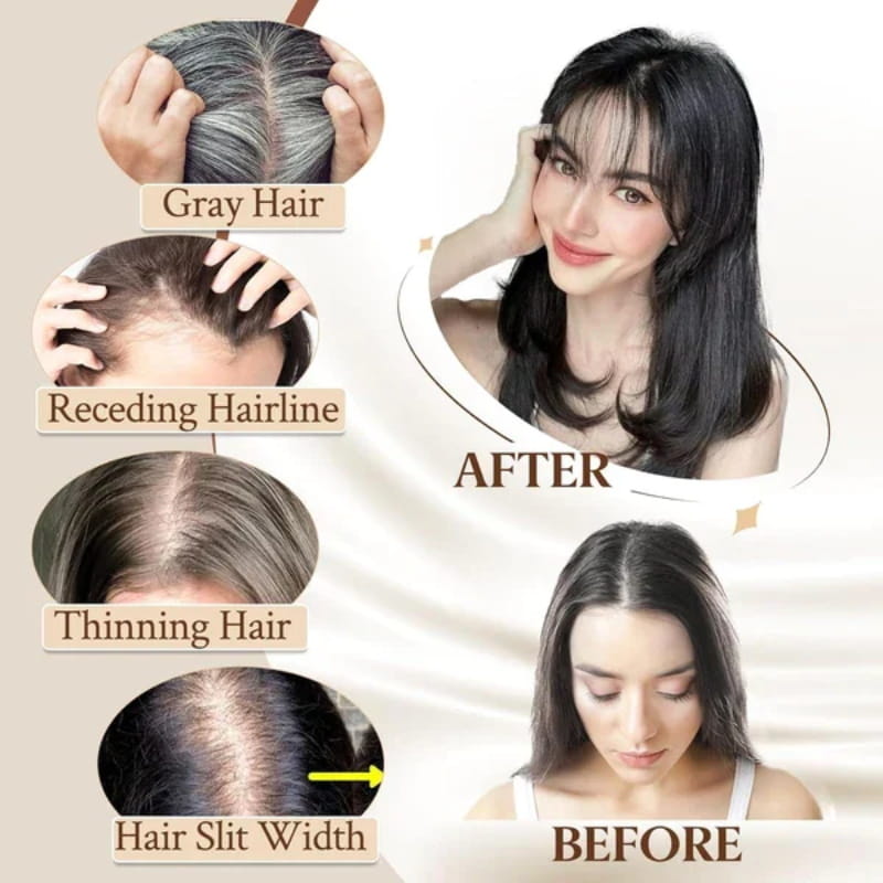 Fácil de poner extensión de cabello con flequillo natural, para mujeres que buscan volumen rápido.