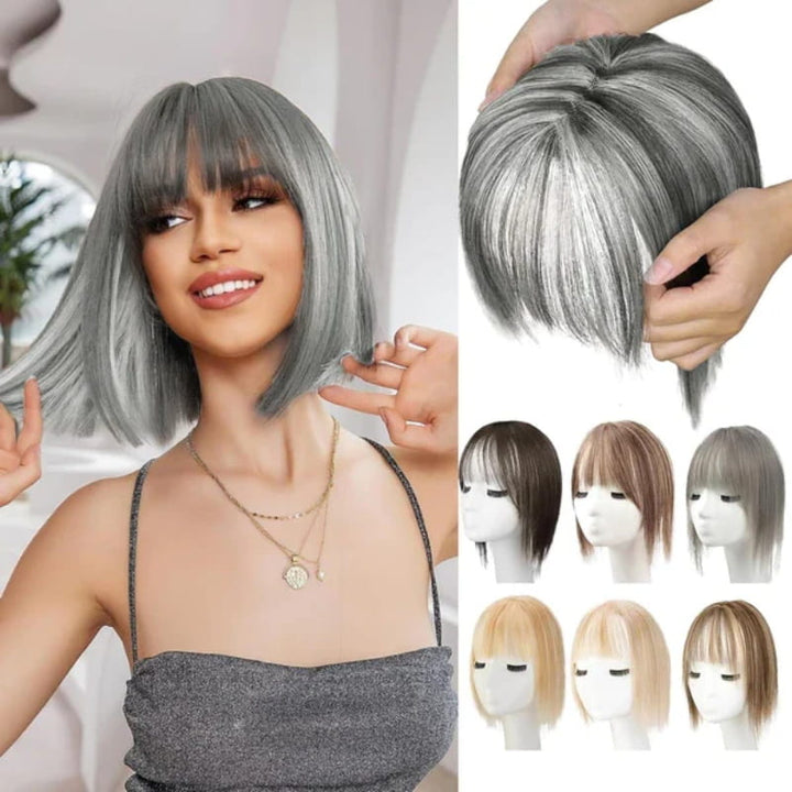 Flequillo natural de fibra sintética, perfecto para realzar el estilo de cabello de mujeres.