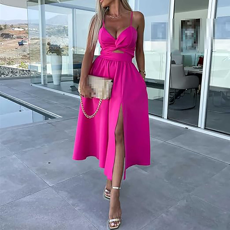 Vestido elegante de verano para mujer, tela ligera y corte fresco.