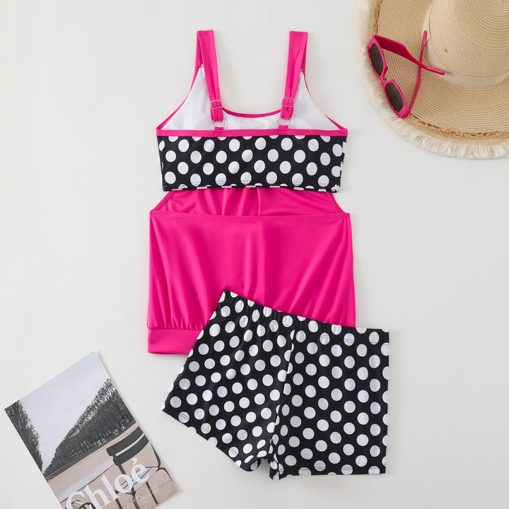 Bikini retro con lunares para mujer, cintura alta, estilo elegante para el verano veraniego.