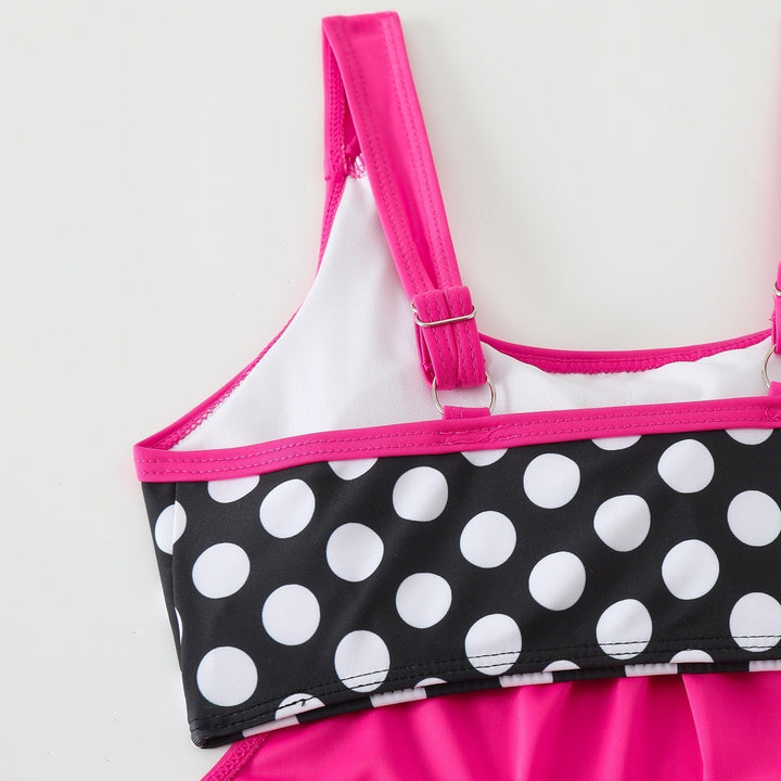 Bikini con estampado de lunares, cintura alta, para mujer, moda de verano y playa. Retro.