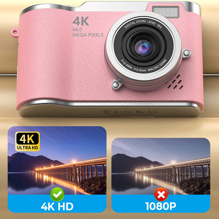 Cámara 4K HD, el regalo perfecto para aficionados al vlogging y la fotografía.