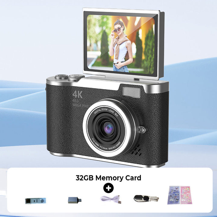 Graba tus aventuras en 4K HD con esta cámara digital portátil con zoom.