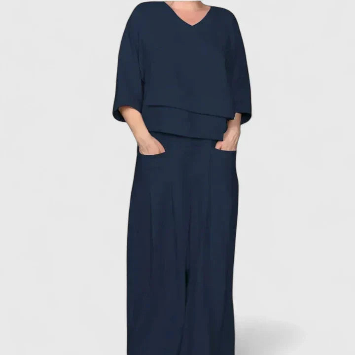 Ropa femenina: conjunto de dos piezas elegante y confortable. Estilo diario versátil para mujer.