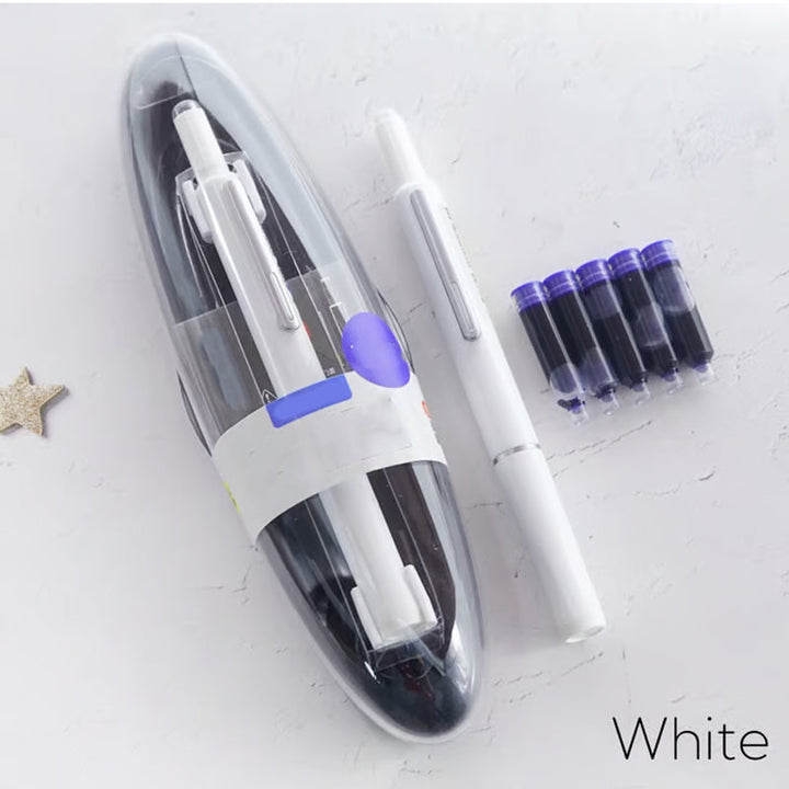 Escritura precisa y limpia con pluma estilográfica retráctil. Perfecto para documentos importantes.