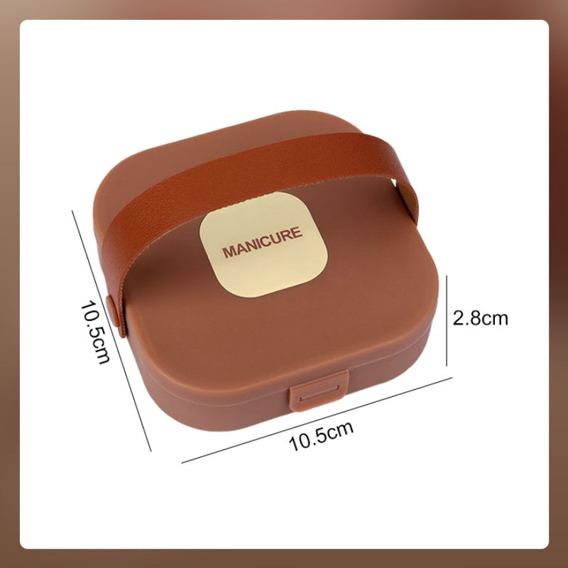 Elegante set de manicura unisex portátil de 7 piezas, con cortauñas de acero carbono. Cuidado personal en viaje.