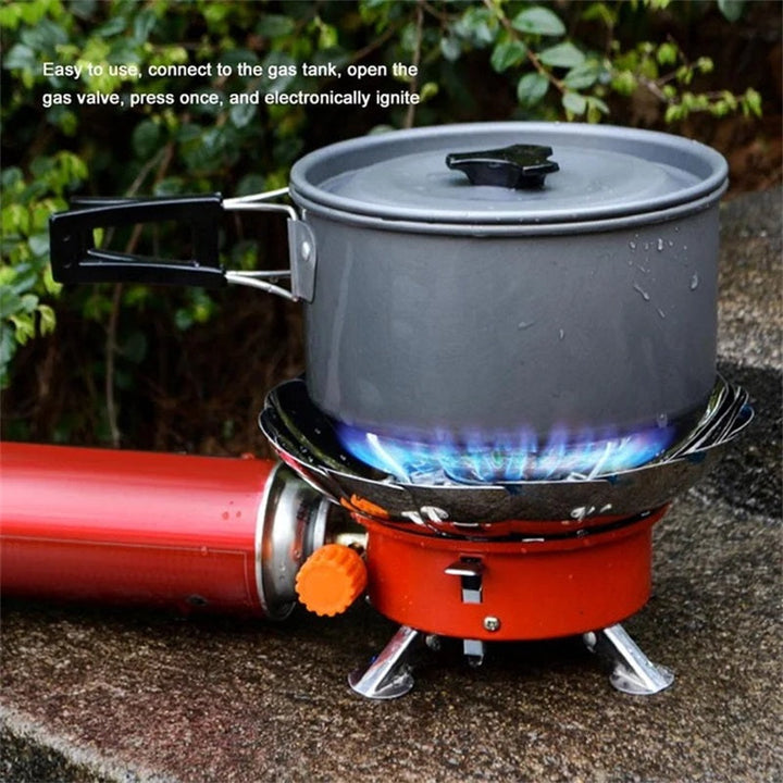 Estufa de gas para senderismo y aventura, cocina exterior rápida para preparar tus comidas.