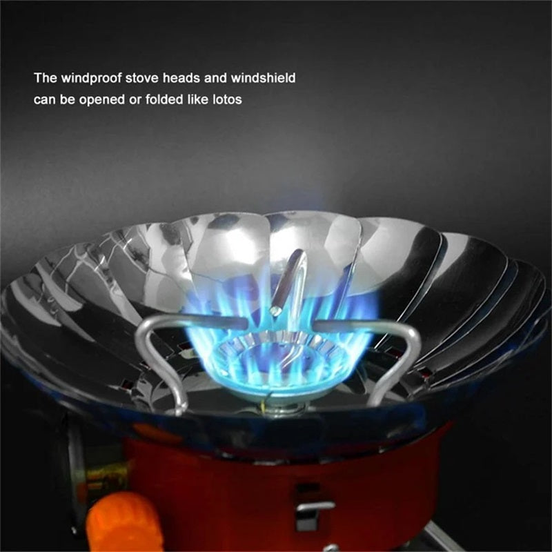 Montaje sencillo de estufa de gas portátil para camping, lista para cocinar en segundos.