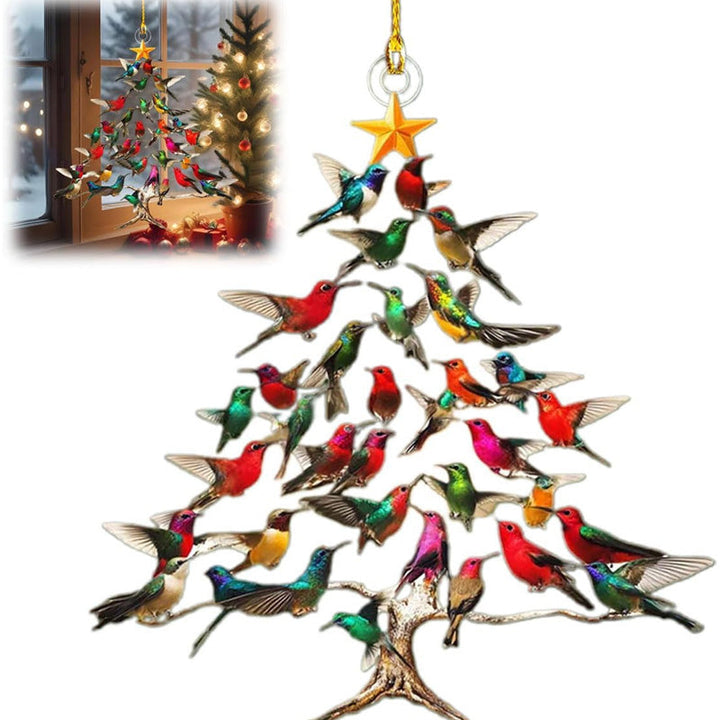 Adorno de colibrí colgante, un elemento decorativo de Navidad que llena de color y vida tu hogar.
