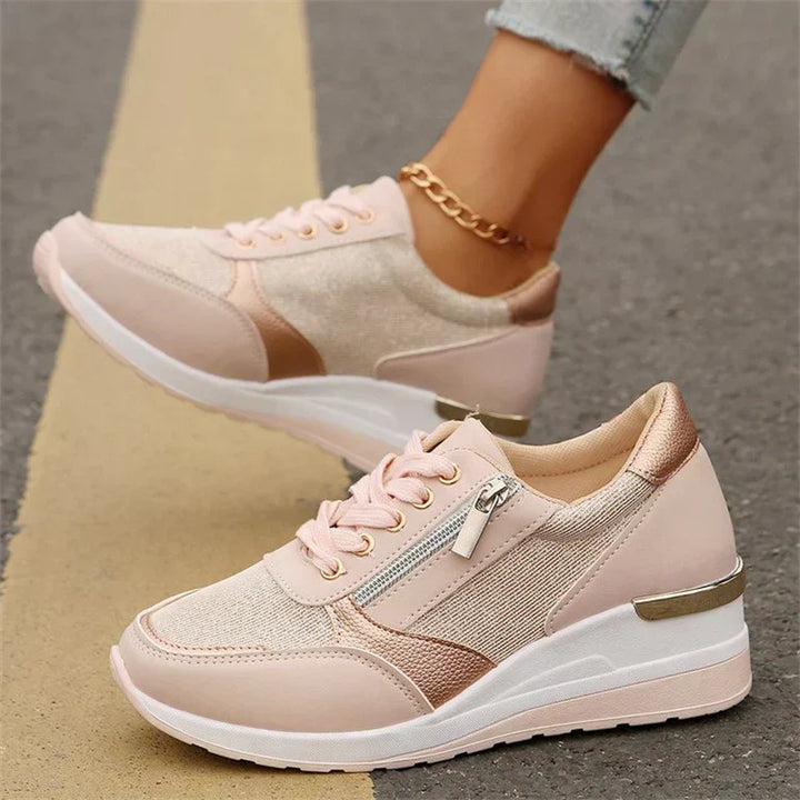 Calzado casual femenino con diseño moderno y tejido transpirable. Zapatillas ideales para largas caminatas.