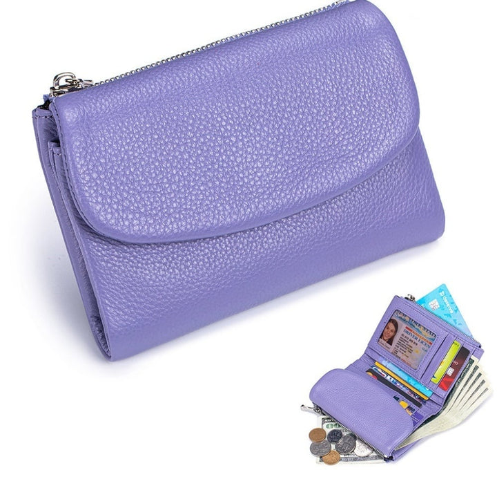 Moda y funcionalidad: Cartera de piel compacta con doble monedero. Seguridad RFID para el usuario moderno.