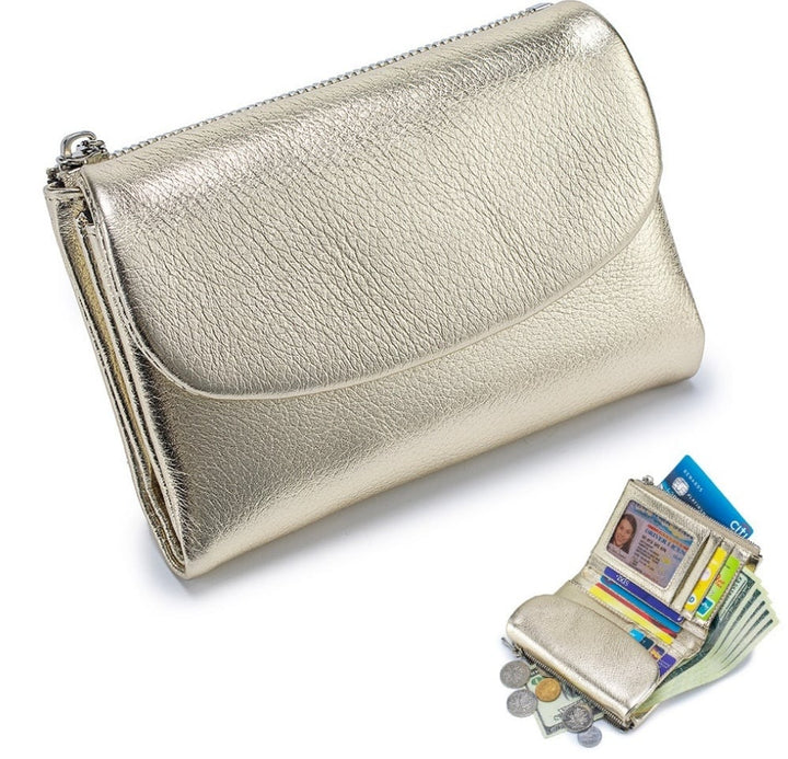 Accesorio de moda: Cartera de piel, compacta, unisex. Con doble monedero y seguridad RFID. Elegancia práctica.