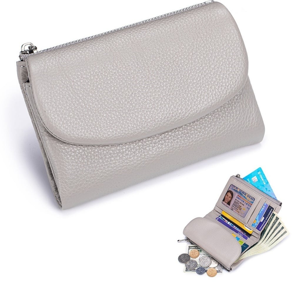 Cartera compacta y segura. Piel de alta calidad, doble monedero y protección RFID. Un básico diario.