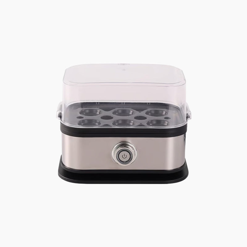 Cocinero de huevos eléctrico multifuncional con tapa transparente para desayunos rápidos y saludables.