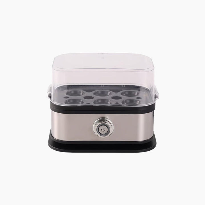Cocinero de huevos eléctrico multifuncional con tapa transparente para desayunos rápidos y saludables.