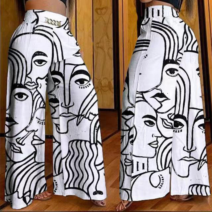 Pantalón ancho elegante, tiro alto. Moda femenina sofisticada y cómoda para el día a día.