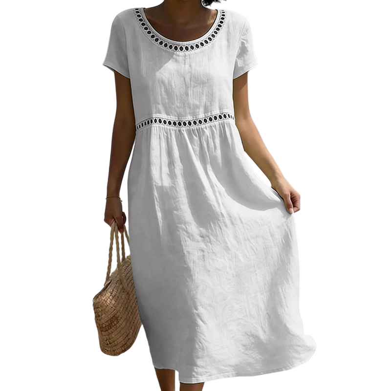 Vestido midi elegante para mujer, diseño fresco y cómodo, ideal para verano.
