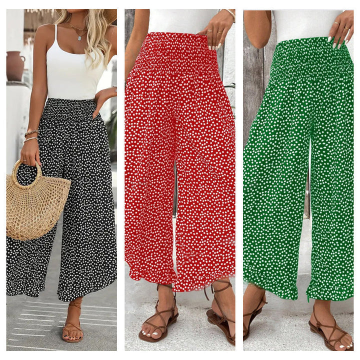 Pantalones fluidos de cintura alta para mujer, ropa elegante y cómoda con caída suave.
