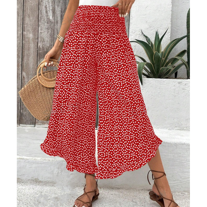 Pantalones de mujer transpirables y fluidos de cintura alta, comodidad y estilo para verano.