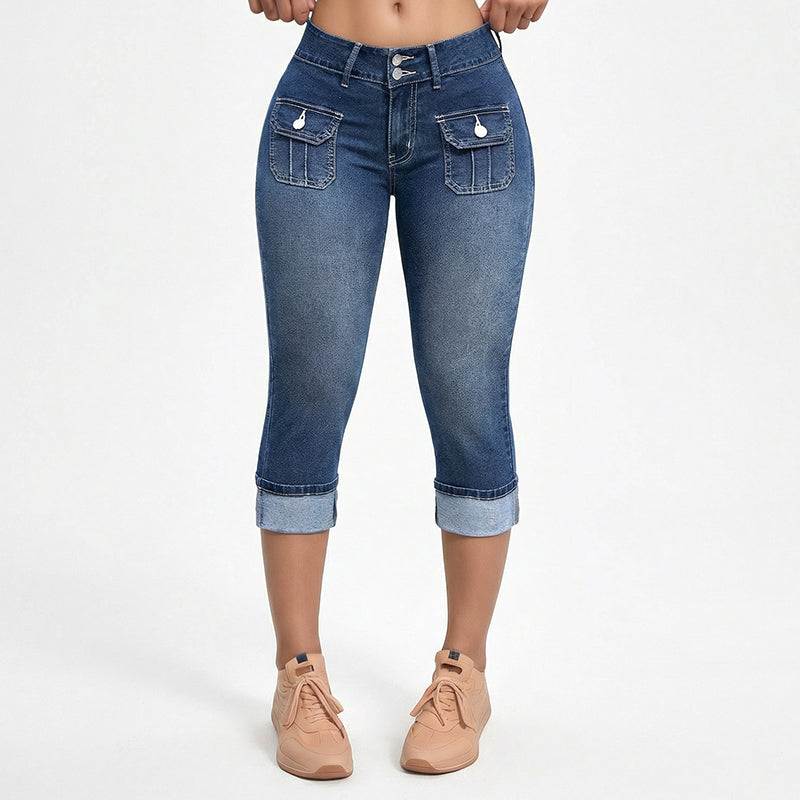 Capri azul mujer, ajustados y cómodos. Ideales para primavera verano.