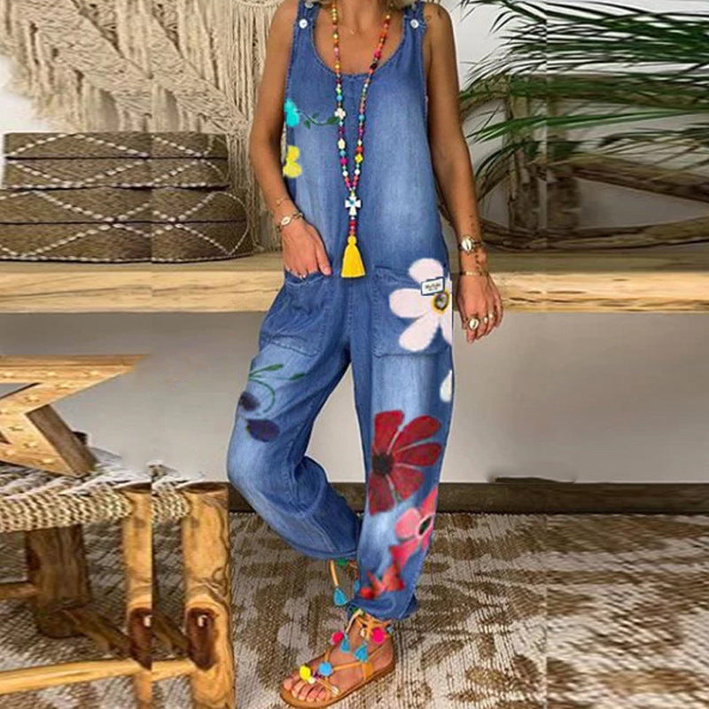 Mono floral bohemio mujer con estampado vibrante, corte amplio y cómodo, ideal para el verano.