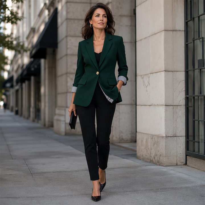 Blazer moderno para mujer con diseño ligero y solapa elegante, ideal para un estilo chic.