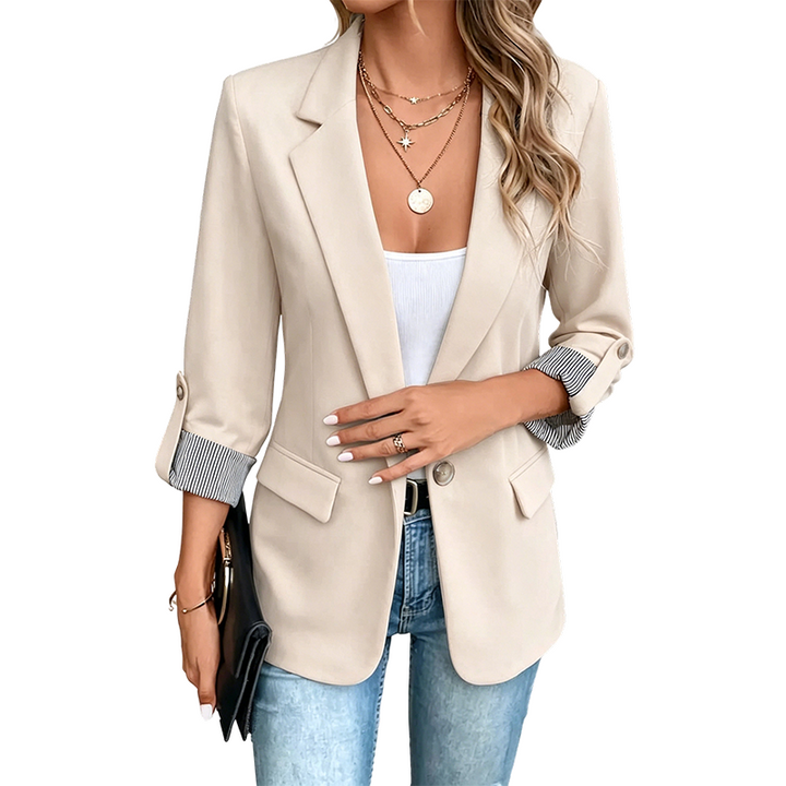 Chaqueta elegante de mujer, blazer ligero perfecto para moda versátil y chic.