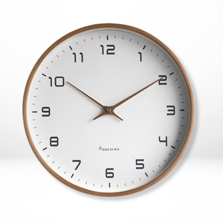 Reloj de pared nórdico de madera maciza, diseño moderno minimalista para decoración del hogar.