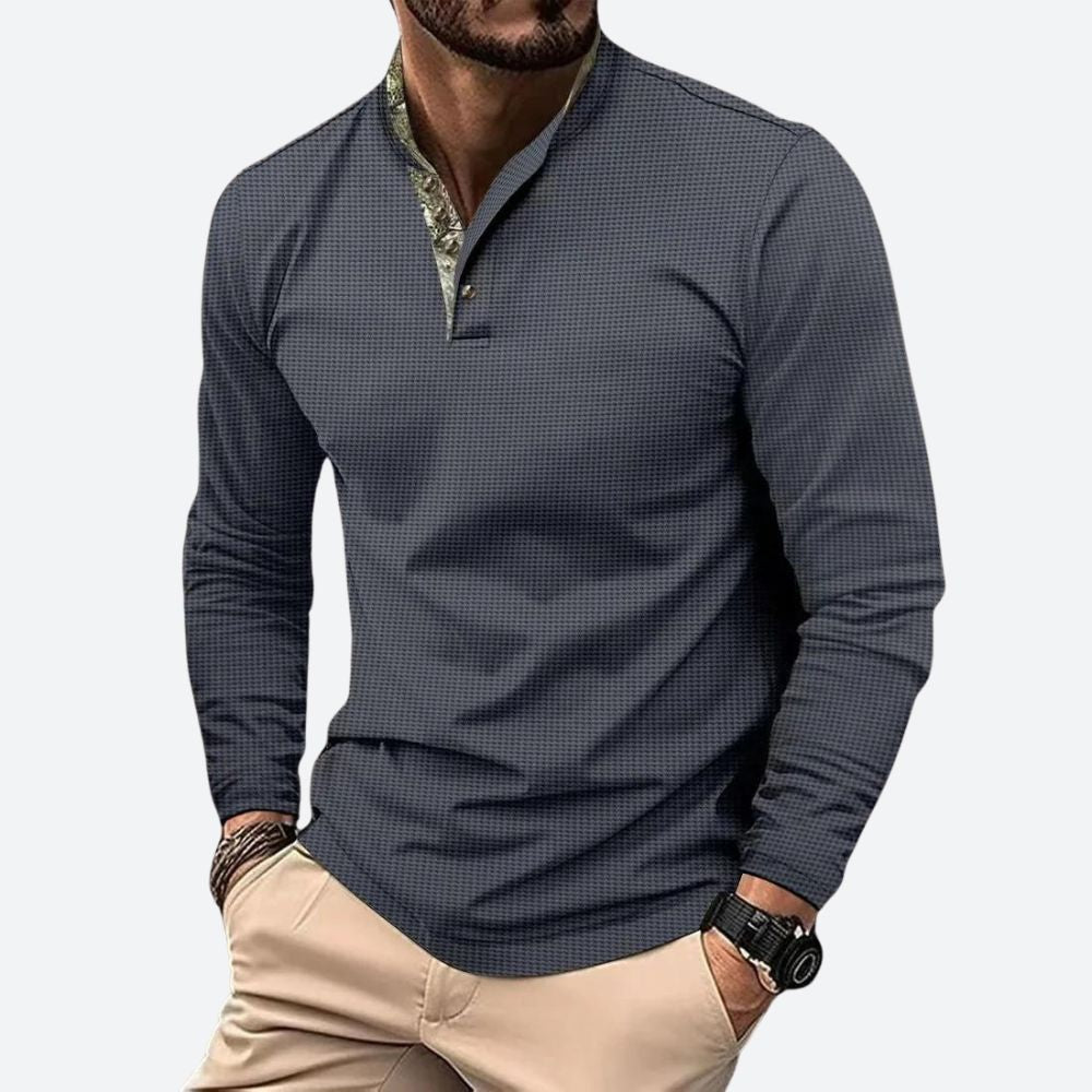 Elegante camisa de hombre semi entallada, manga larga. Ideal para moda masculina, cómoda y de vestir con clase.