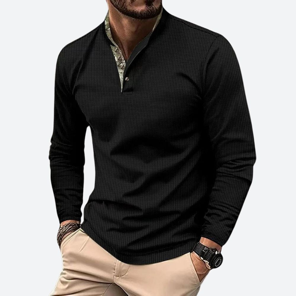 Camisa masculina versátil de manga larga, semi entallada. Perfecta para outfits formales e informales con estilo.