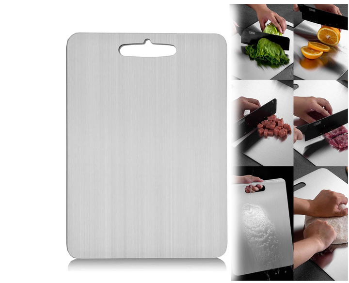 Imagen de la tabla de cortar de titanio Pro, duradera y resistente, un utensilio esencial para tu cocina.