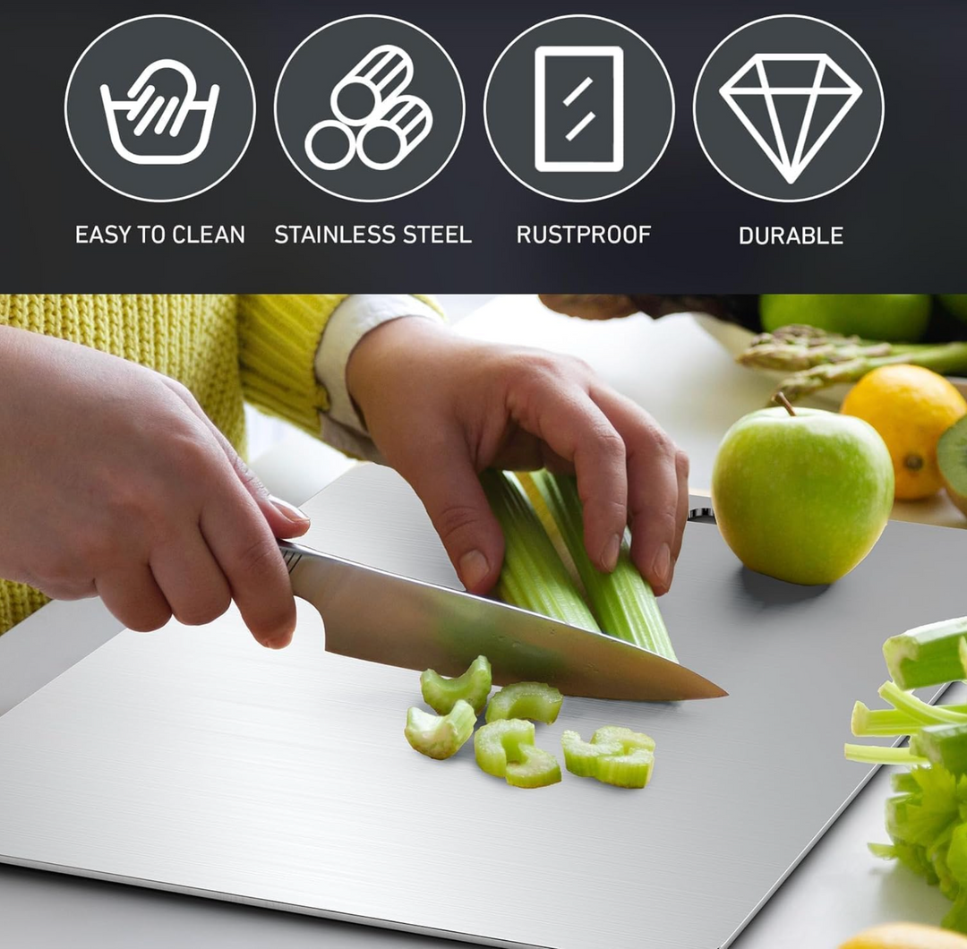 Tabla de cortar higiénica de cocina Titanium Pro, un accesorio anti-rayones y antibacteriano para preparar alimentos.