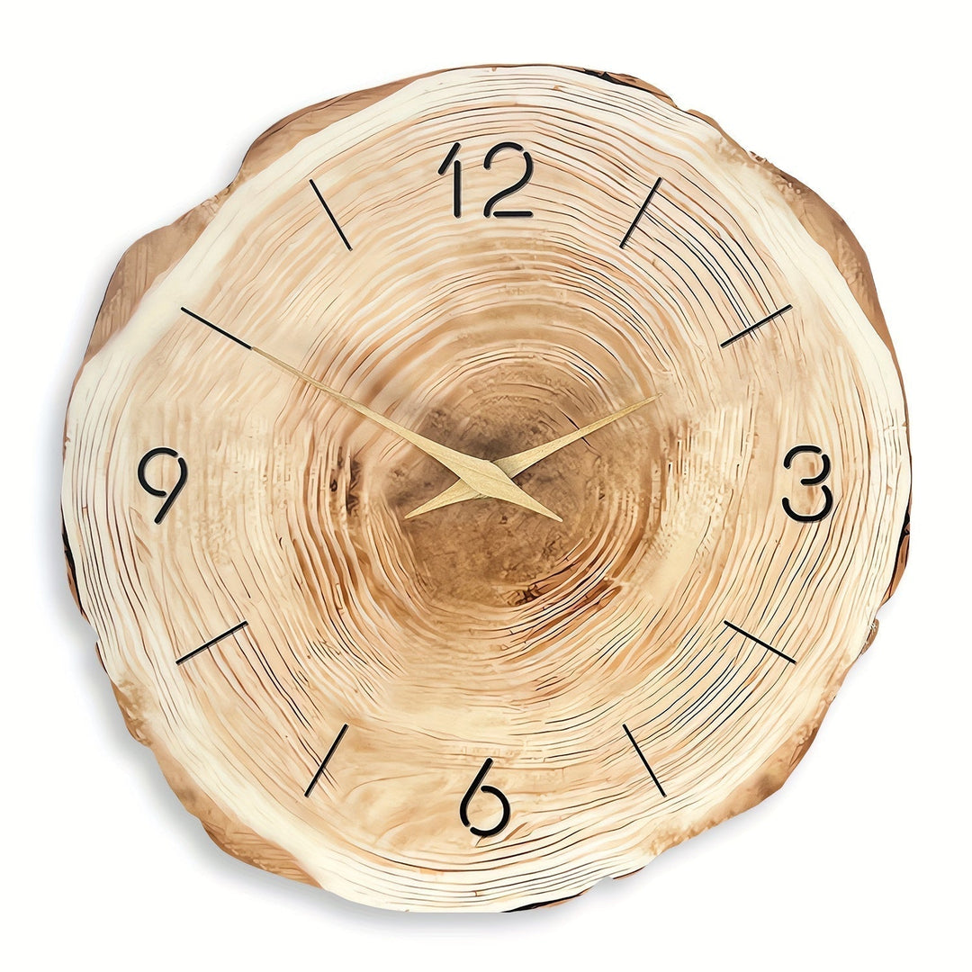 Reloj de pared decorativo de madera silencioso, ideal para oficina o dormitorio tranquilo.