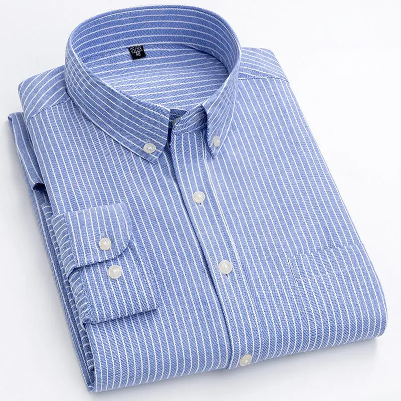 Camisa casual de hombre con puños y botones, elegante para oficina o salidas. Ropa masculina cómoda.