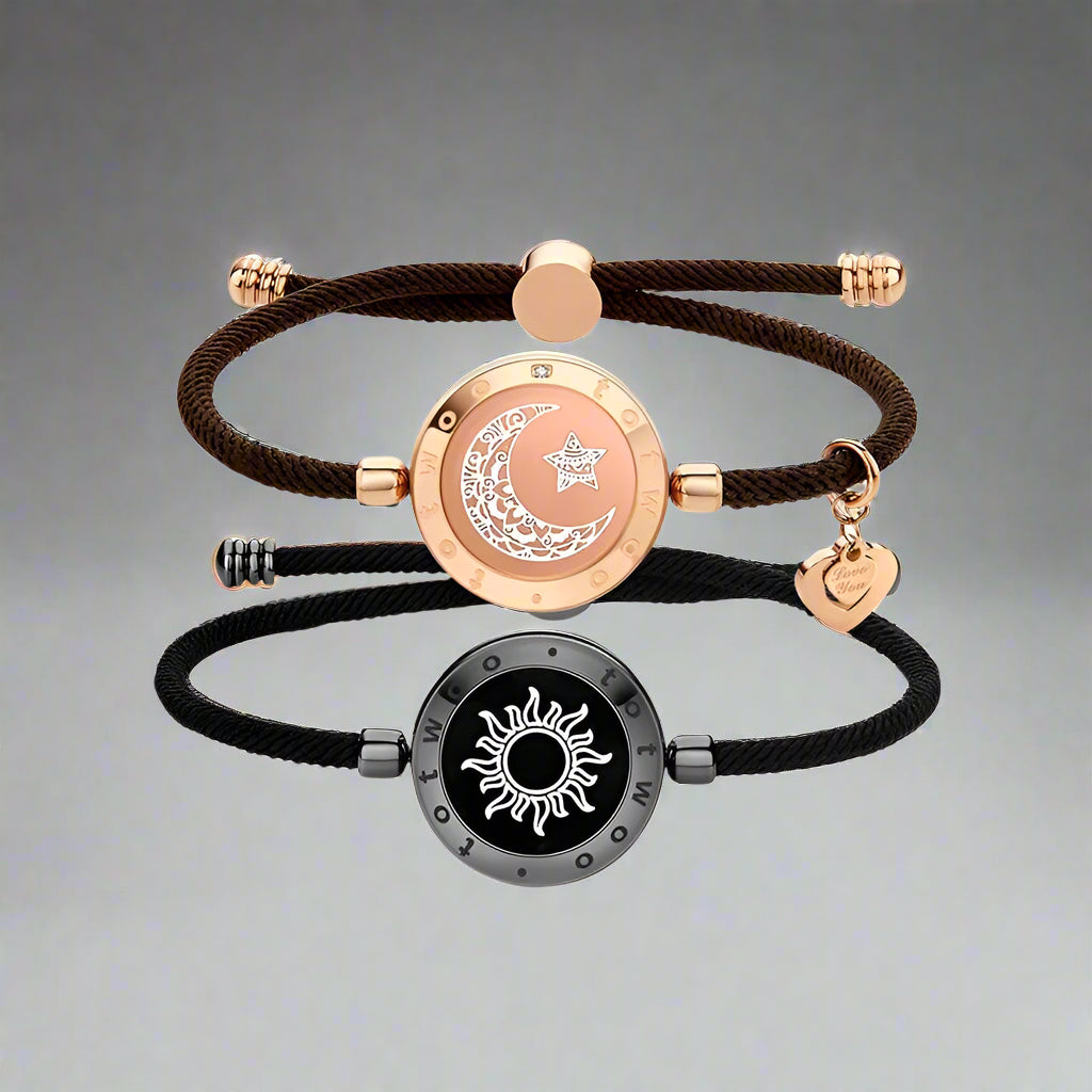 Pulseras de conexión a distancia para parejas. Luz y vibración para el amor. Un detalle romántico y tecnológico.