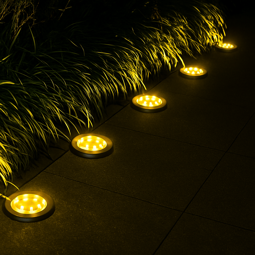 Luces solares LED impermeables para jardín, ideales para todo clima, perfectas para decorar e iluminar tu espacio exterior.