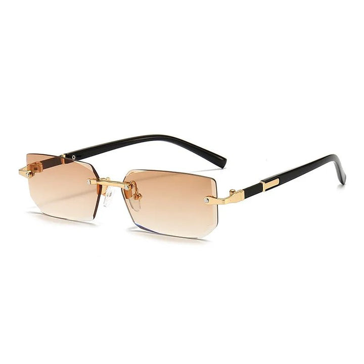 Protección UV400: gafas de sol unisex rectangulares sin montura. Accesorios de verano con estilo.